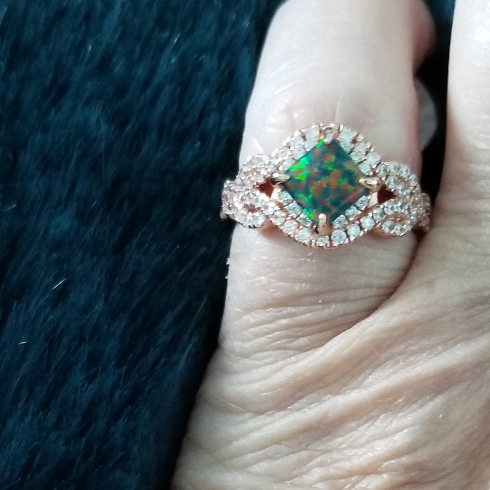 BLACK FIRE OPAL RING - Picture 7 of 8